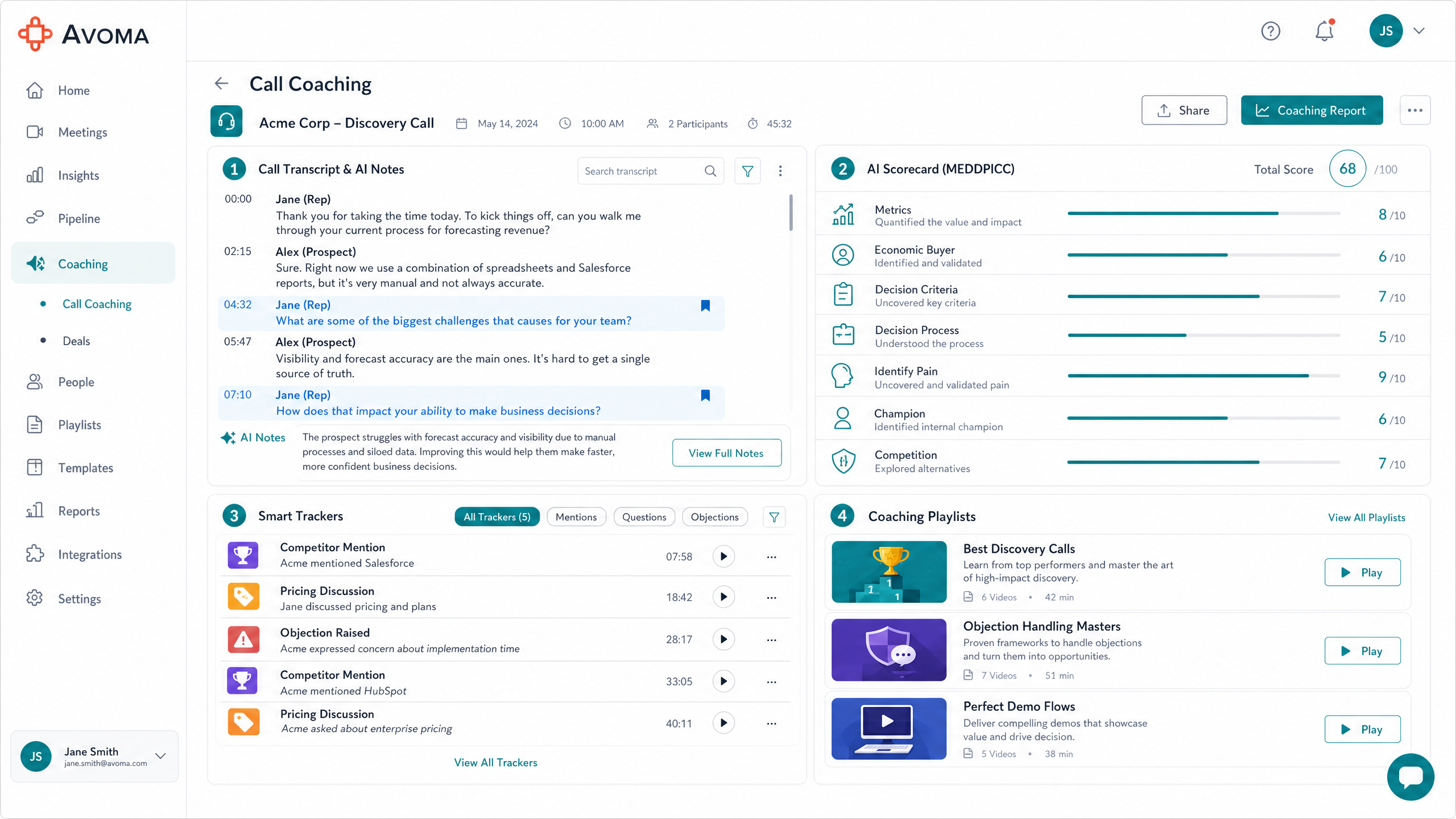 Avoma: The All-in-One AI Meeting Assistant and Coaching Platform