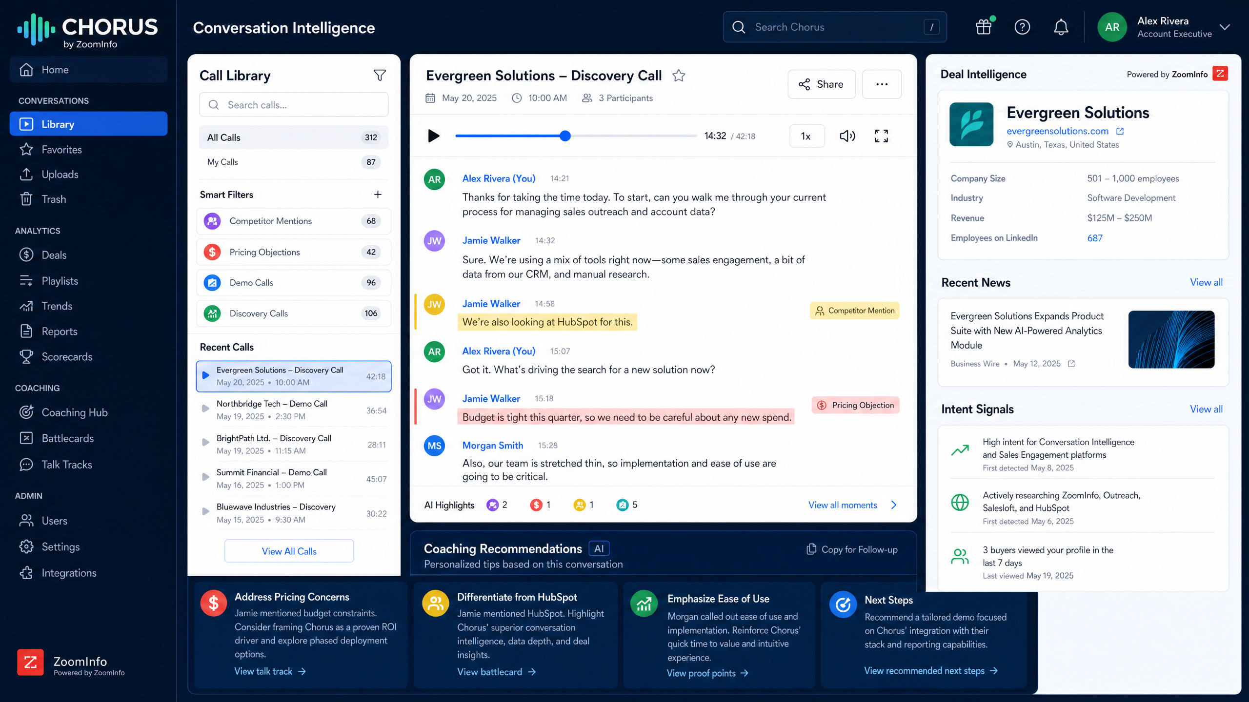 Chorus by ZoomInfo: Data-Driven Coaching Powered by B2B Intelligence